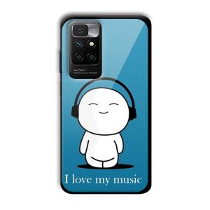 I Love my Music Customized Printed Glass Back Cover for Redmi 10 Prime