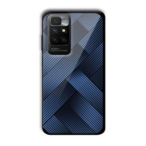 Blue Criss Cross Customized Printed Glass Back Cover for Redmi 10 Prime