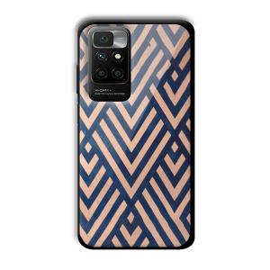 Gold and Blue Customized Printed Glass Back Cover for Redmi 10 Prime
