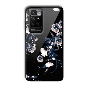 Dark Flowers Customized Printed Glass Back Cover for Redmi 10 Prime