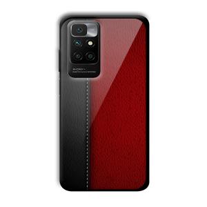 Leather Texture Customized Printed Glass Back Cover for Redmi 10 Prime