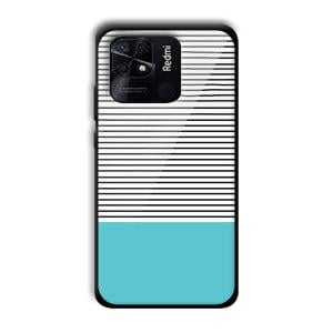 Cyan Stripes Customized Printed Glass Back Cover for Xiaomi Redmi 10