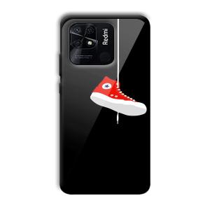 Red Sneaker Customized Printed Glass Back Cover for Xiaomi Redmi 10