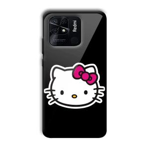 Cute Kitty Customized Printed Glass Back Cover for Xiaomi