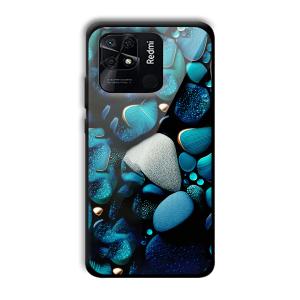 Aqua Blue Customized Printed Glass Back Cover for Xiaomi