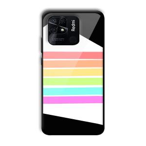 Colorful Stripes Customized Printed Glass Back Cover for Xiaomi Redmi 10