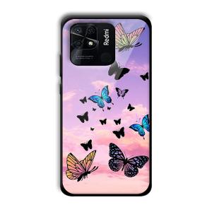 Butterflies Customized Printed Glass Back Cover for Xiaomi Redmi 10
