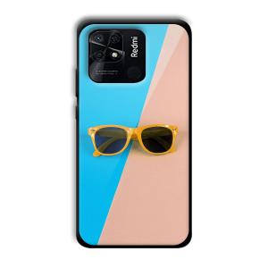 Cool Sunglasses Customized Printed Glass Back Cover for Xiaomi Redmi 10