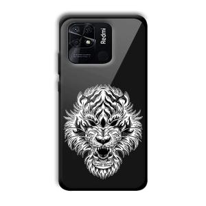 Angry Lion Customized Printed Glass Back Cover for Xiaomi Redmi 10