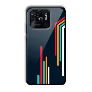 Colorful Stripes Customized Printed Glass Back Cover for Xiaomi Redmi 10