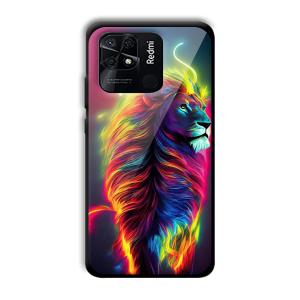 Neon Lion Customized Printed Glass Back Cover for Xiaomi Redmi 10