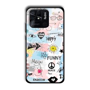 Illustrations Customized Printed Glass Back Cover for Xiaomi