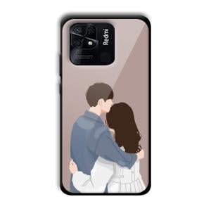 Cute Couple Customized Printed Glass Back Cover for Xiaomi Redmi 10
