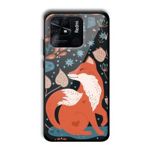 Cute Fox Customized Printed Glass Back Cover for Xiaomi
