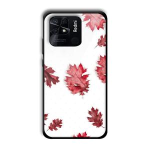 Red Leaves Customized Printed Glass Back Cover for Xiaomi Redmi 10