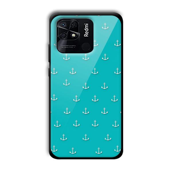 Teal Anchor Customized Printed Glass Back Cover for Xiaomi Redmi 10