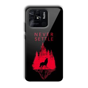 Never Settle Customized Printed Glass Back Cover for Xiaomi