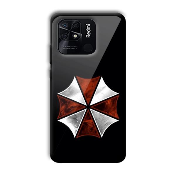 Red and Silver Customized Printed Glass Back Cover for Xiaomi Redmi 10