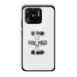 Good Vibes Customized Printed Glass Back Cover for Xiaomi Redmi 10