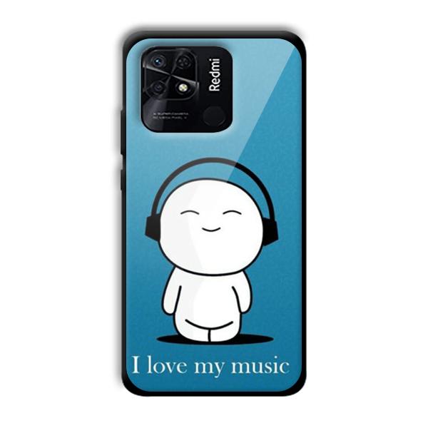 I Love my Music Customized Printed Glass Back Cover for Xiaomi Redmi 10