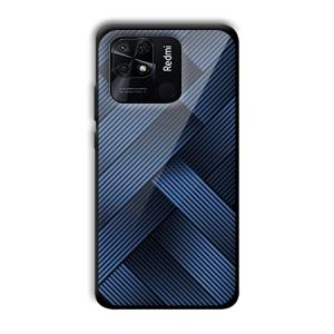 Blue Criss Cross Customized Printed Glass Back Cover for Xiaomi Redmi 10
