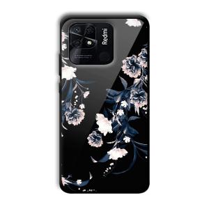 Dark Flowers Customized Printed Glass Back Cover for Xiaomi Redmi 10