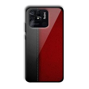 Leather Texture Customized Printed Glass Back Cover for Xiaomi Redmi 10