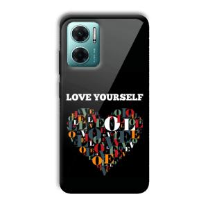 Love Yourself Customized Printed Glass Back Cover for Xiaomi Redmi 11 Prime 5G