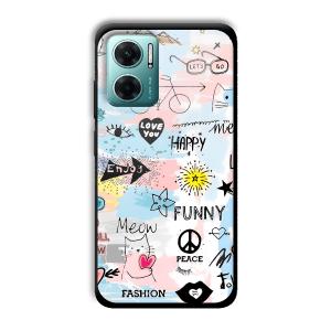 Illustrations Customized Printed Glass Back Cover for Xiaomi Redmi 11 Prime 5G