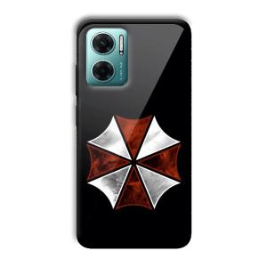 Red and Silver Customized Printed Glass Back Cover for Xiaomi Redmi 11 Prime 5G