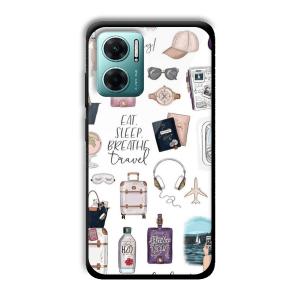 Eat Sleep Breathe Travel Customized Printed Glass Back Cover for Xiaomi Redmi 11 Prime 5G