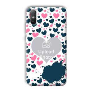 Blue & Pink Hearts Customized Printed Back Cover for Xiaomi Redmi 9A