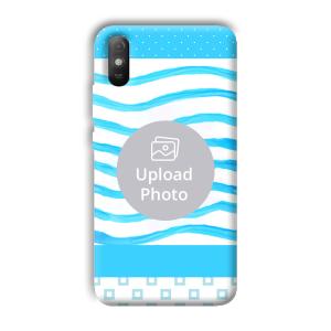 Blue Wavy Design Customized Printed Back Cover for Xiaomi Redmi 9A