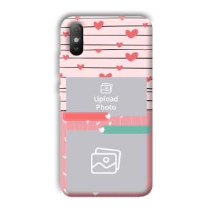 Pink Hearts Customized Printed Back Cover for Xiaomi Redmi 9A