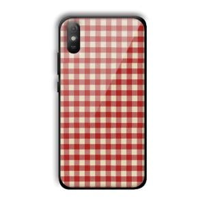 Red Checks Customized Printed Glass Back Cover for Xiaomi Redmi 9A