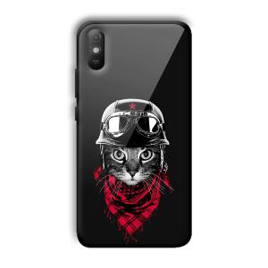 Rider Cat Customized Printed Glass Back Cover for Xiaomi Redmi 9A