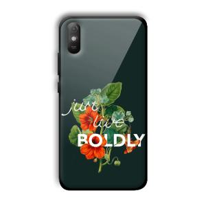 Just Live Boldly Customized Printed Glass Back Cover for Xiaomi Redmi 9A