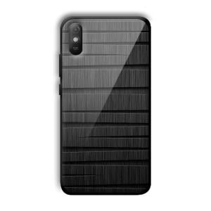 Black Wooden Pattern Customized Printed Glass Back Cover for Xiaomi Redmi 9A