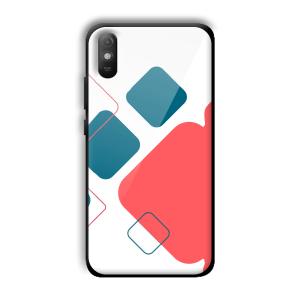 Abstract Squares Customized Printed Glass Back Cover for Xiaomi Redmi 9A