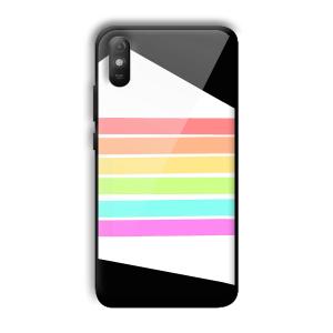 Colorful Stripes Customized Printed Glass Back Cover for Xiaomi Redmi 9A