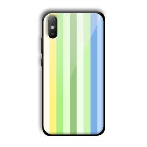 Green and Blue Customized Printed Glass Back Cover for Xiaomi Redmi 9A