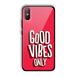 Good Vibes Only Customized Printed Glass Back Cover for Xiaomi Redmi 9A