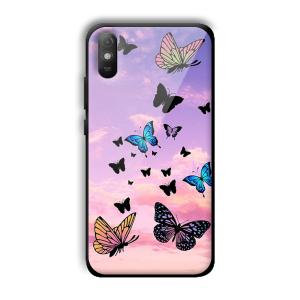 Butterflies Customized Printed Glass Back Cover for Xiaomi Redmi 9A