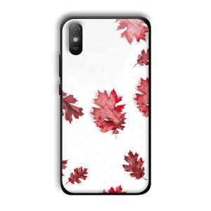 Red Leaves Customized Printed Glass Back Cover for Xiaomi Redmi 9A