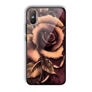 Brown Rose Customized Printed Glass Back Cover for Xiaomi Redmi 9A