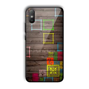 Wooden Pattern Customized Printed Glass Back Cover for Xiaomi Redmi 9A