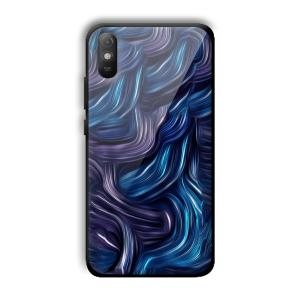 Blue Waves Customized Printed Glass Back Cover for Xiaomi Redmi 9A