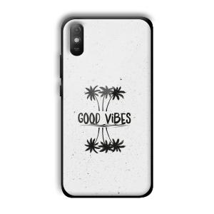 Good Vibes Customized Printed Glass Back Cover for Xiaomi Redmi 9A