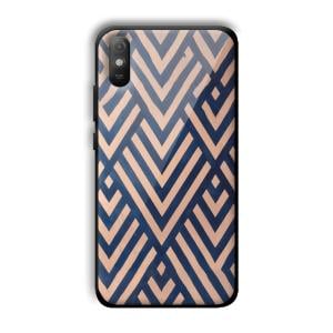 Gold and Blue Customized Printed Glass Back Cover for Xiaomi Redmi 9A