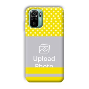 White & Yellow Customized Printed Back Cover for Xiaomi Redmi Note 10